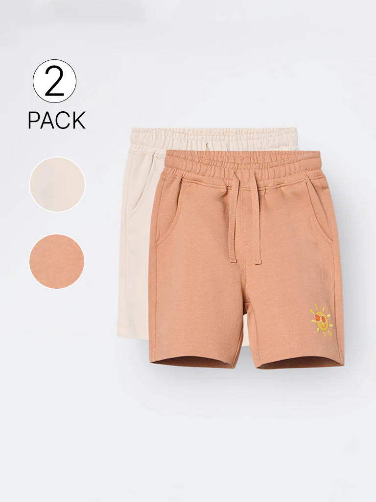 2-Pack HOP Kids Boys Multicolour Mid-Rise Cotton Shorts - Exclusive - Image 2