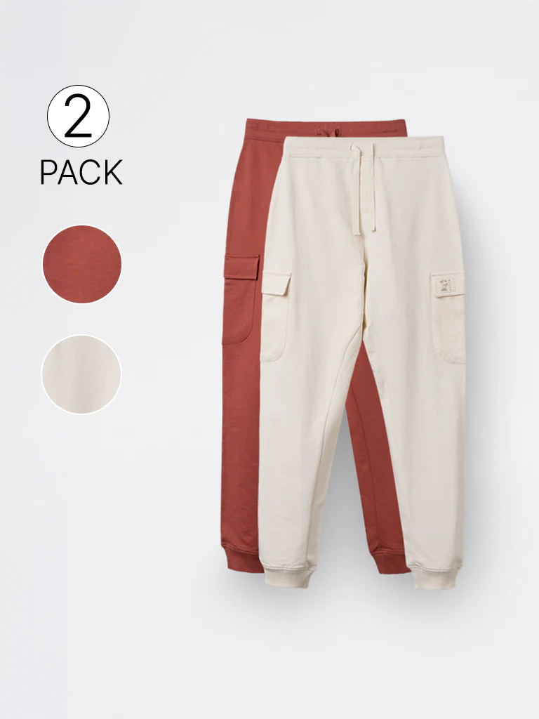 2-Pack HOP Kids Boys Multicolour Solid Mid-Rise Cotton Joggers - Exclusive - Image 3