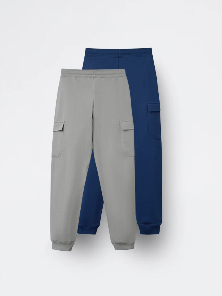 2-Pack HOP Kids Boys Multicolour Solid Mid-Rise Cotton Joggers - Exclusive - Image 4