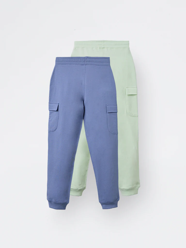 2-Pack HOP Kids Boys Multicolour Solid Mid-Rise Cotton Joggers - Exclusive - Image 4