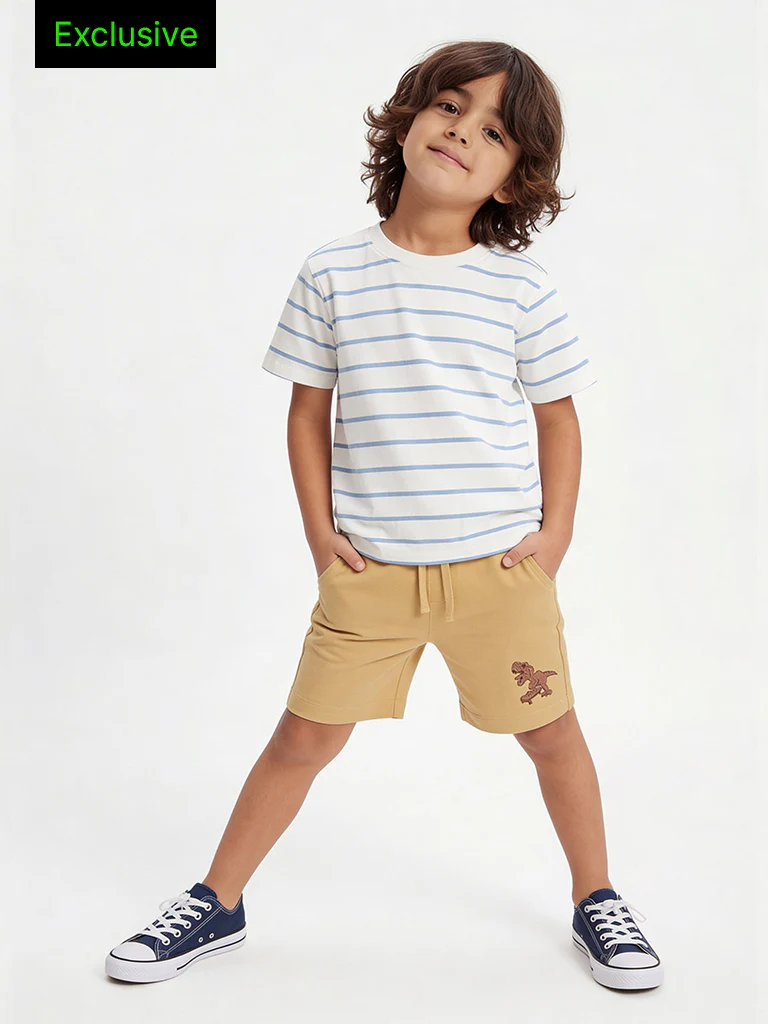 3-Pack HOP Kids Boys Blue Printed Cotton-Blend T-Shirt - Exclusive