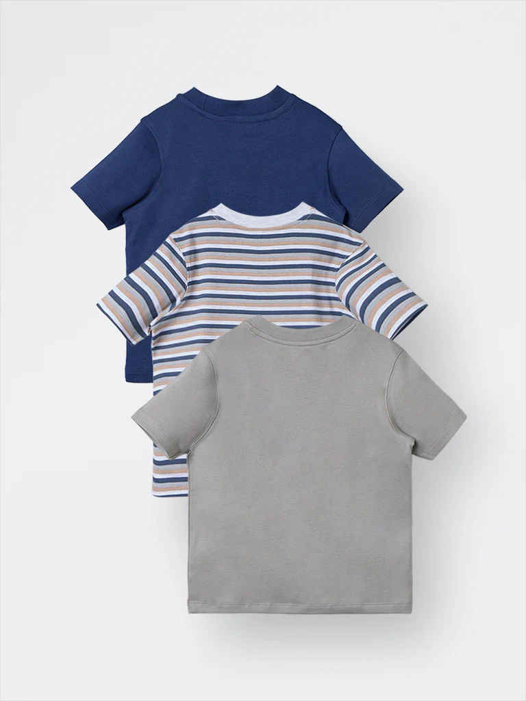 3-Pack HOP Kids Boys Multicolour Printed Cotton T-Shirt - Exclusive - Image 5
