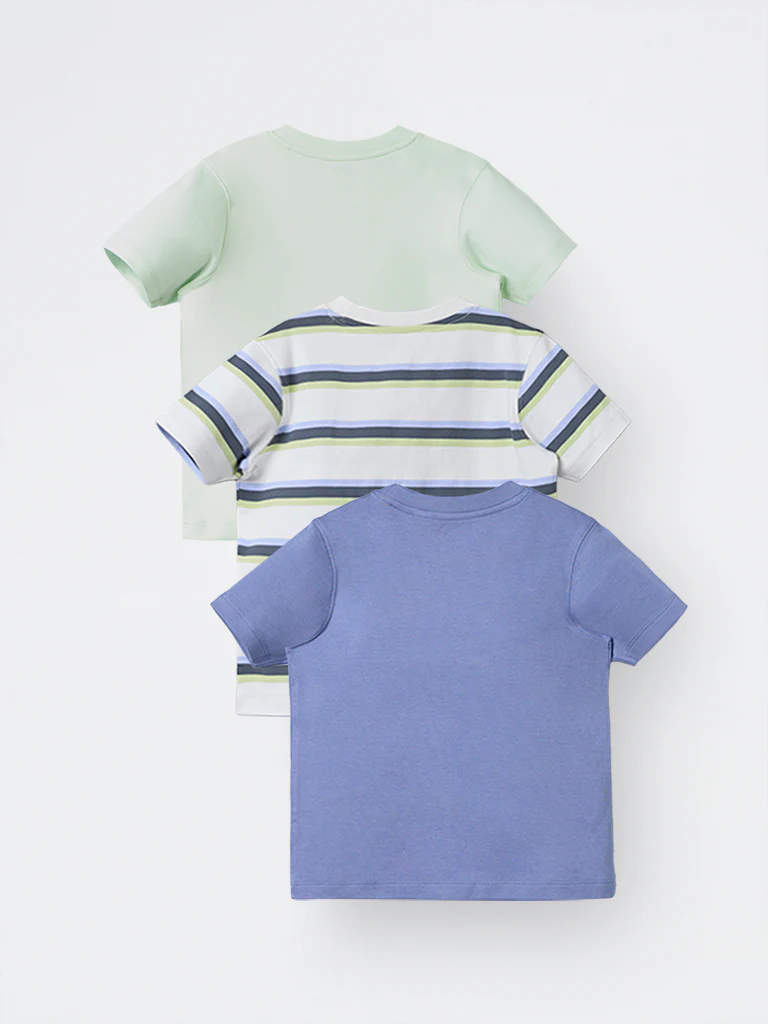3-Pack HOP Kids Boys Multicolour Printed Cotton T-Shirt - Exclusive - Image 5