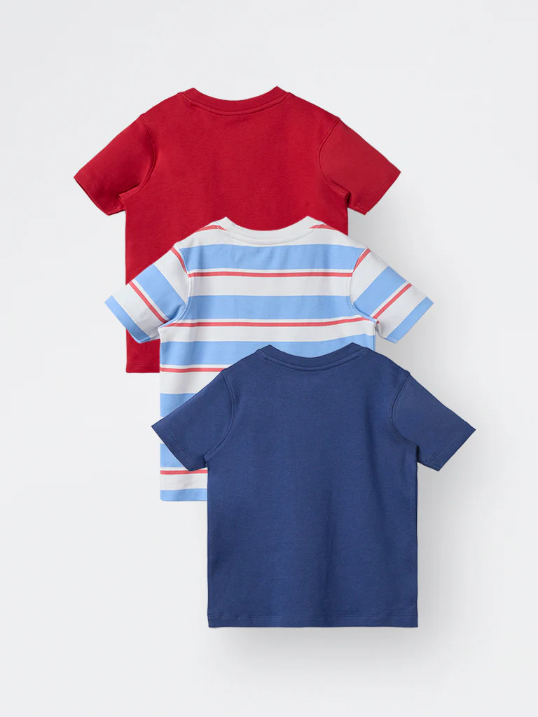 3-Pack HOP Kids Boys Multicolour Printed Cotton T-Shirts - Exclusive - Image 5