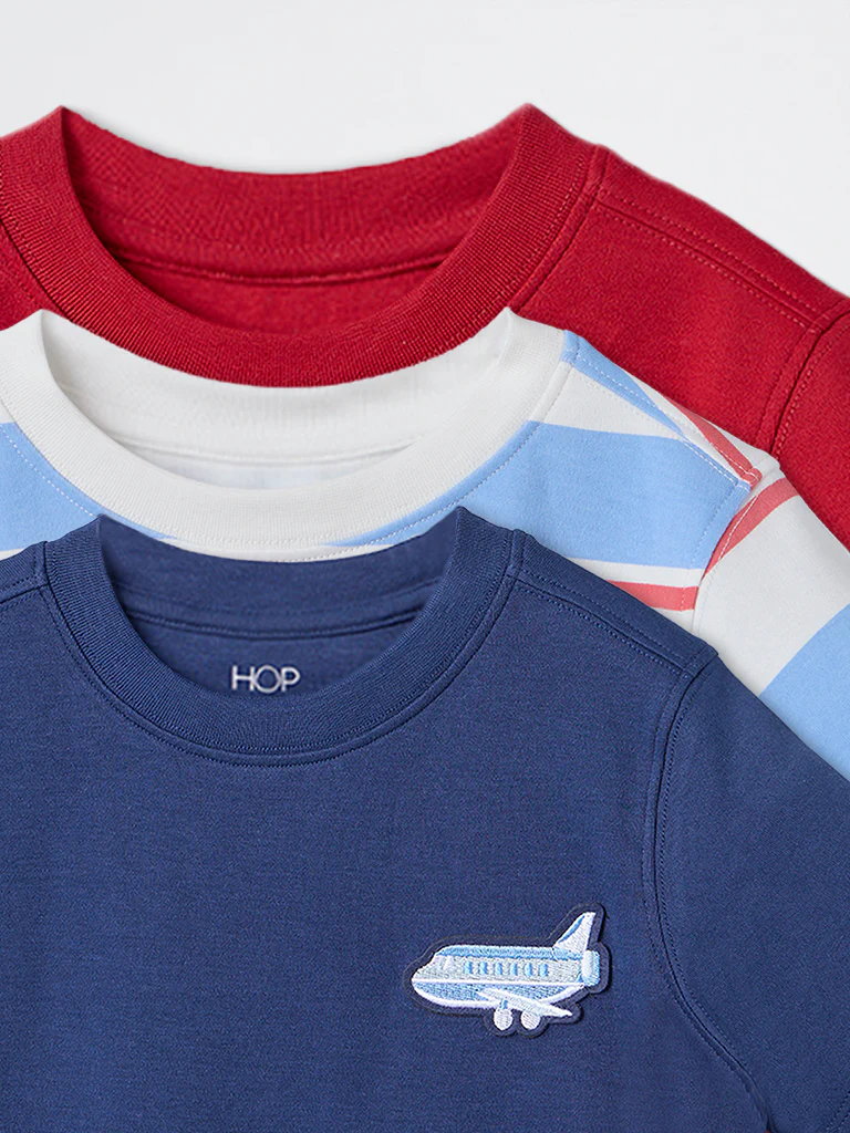 3-Pack HOP Kids Boys Multicolour Printed Cotton T-Shirts - Exclusive - Image 6