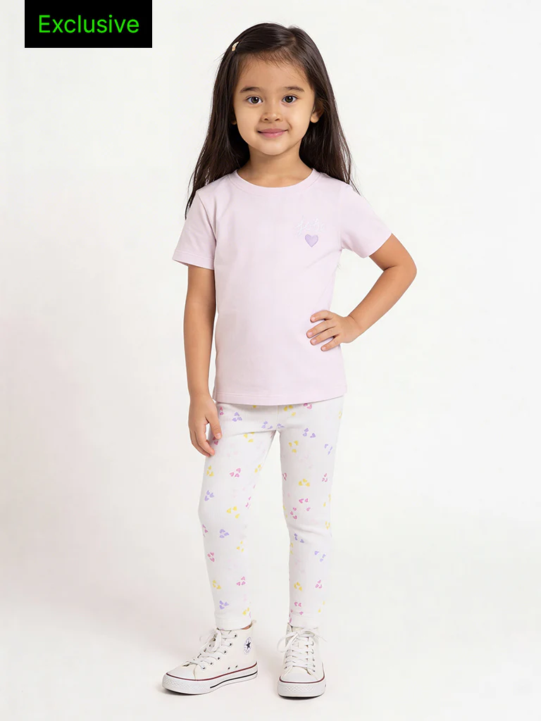3-Pack HOP Kids Girls White Printed Cotton T-Shirts - Exclusive