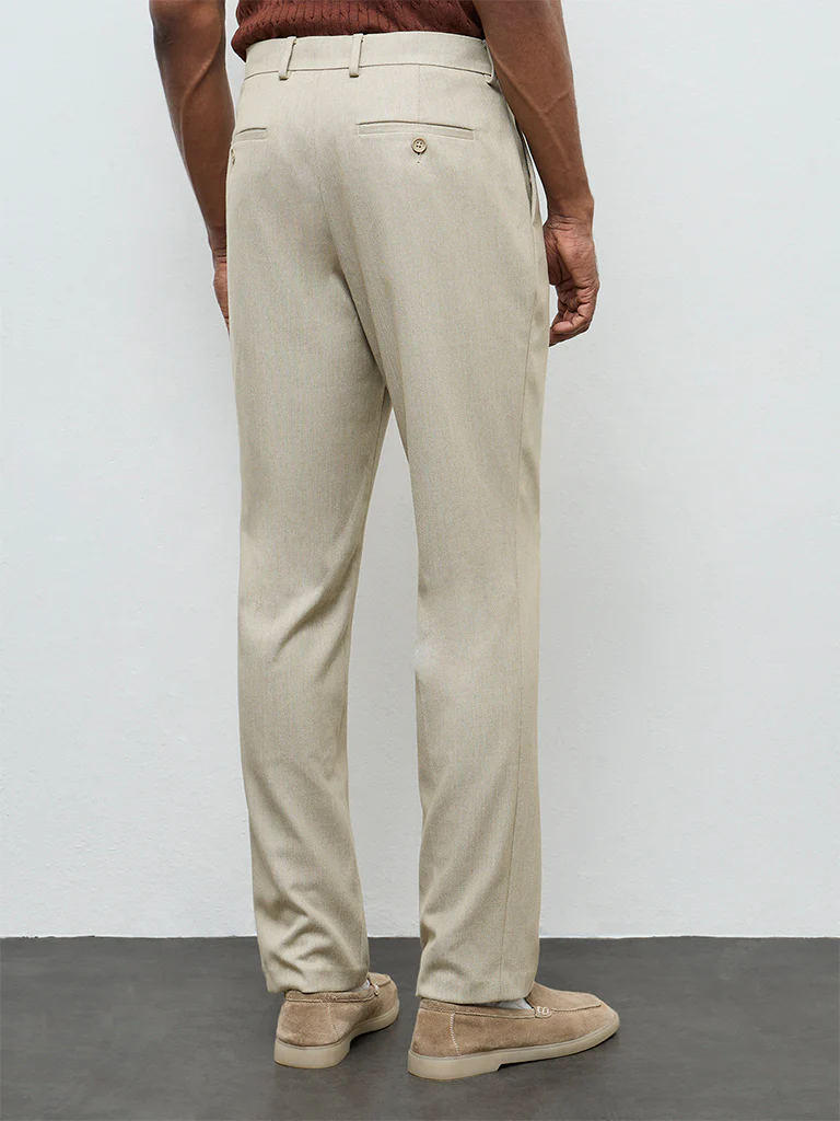 Ascot Beige Relaxed-Fit Mid-Rise Chinos - Image 5