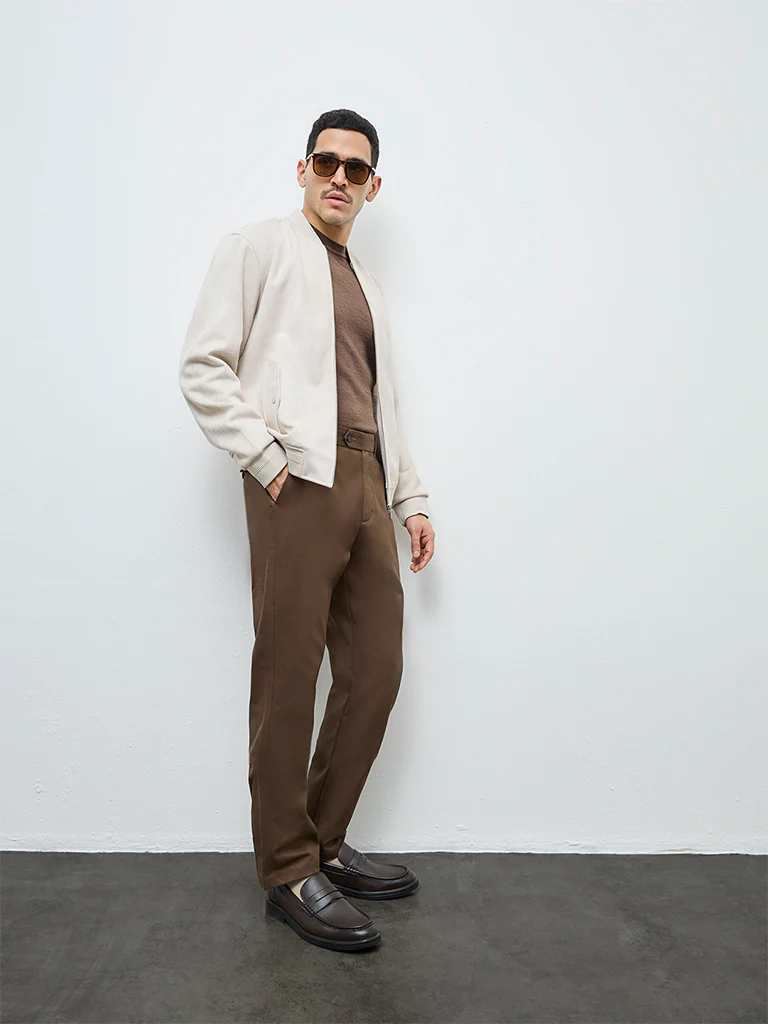 Ascot Beige Relaxed-Fit Suede Jacket - Image 3