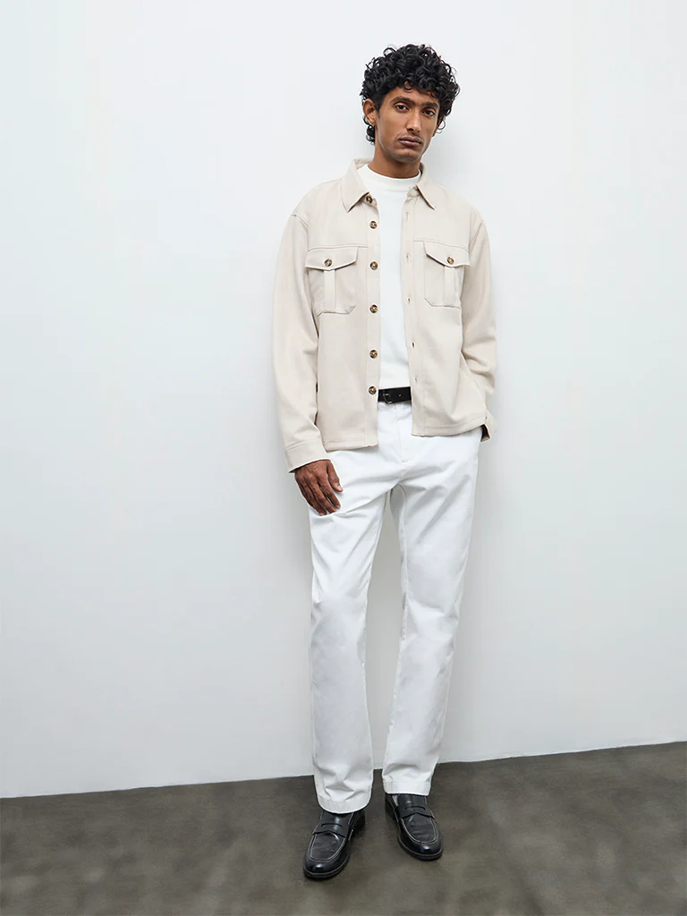 Ascot Beige Relaxed-Fit Suede Jacket - Image 3