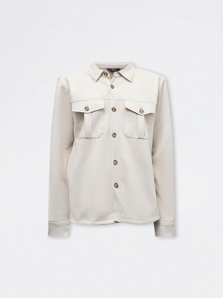 Ascot Beige Relaxed-Fit Suede Jacket - Image 5