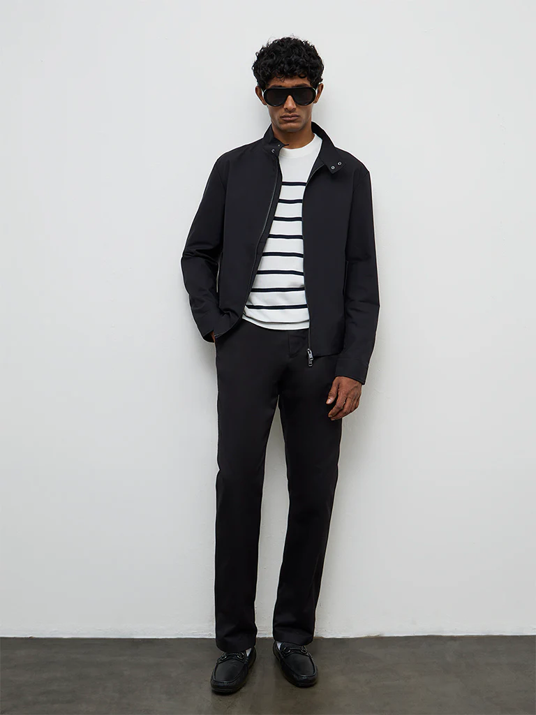 Ascot Black Relaxed-Fit Cotton-Blend Jacket - Image 2