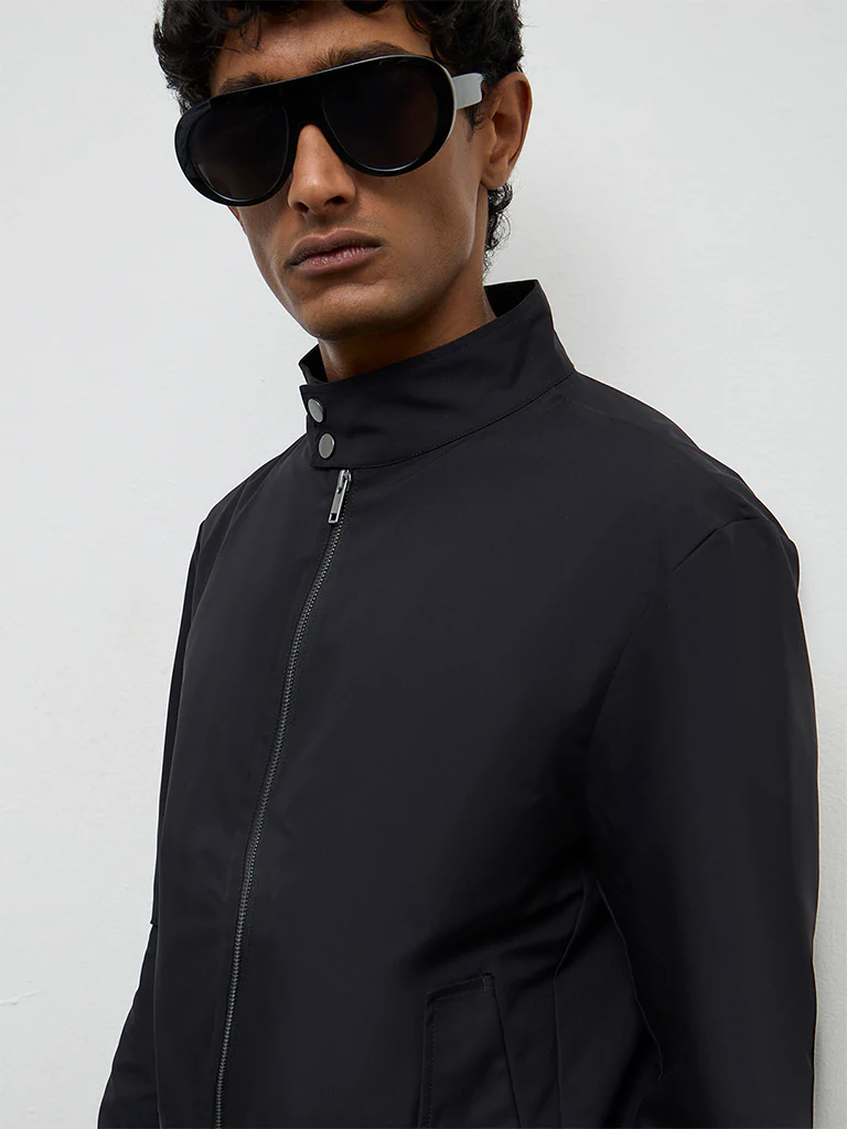 Ascot Black Relaxed-Fit Cotton-Blend Jacket - Image 3