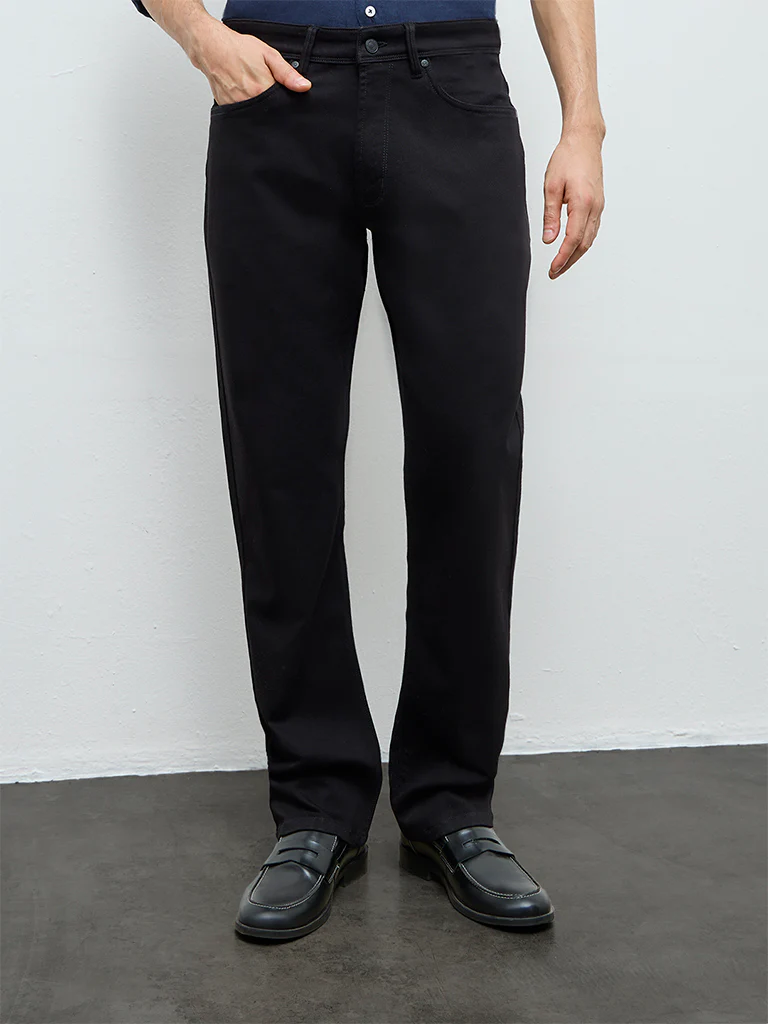 Ascot Black Relaxed-Fit Mid-Rise Jeans - Image 2
