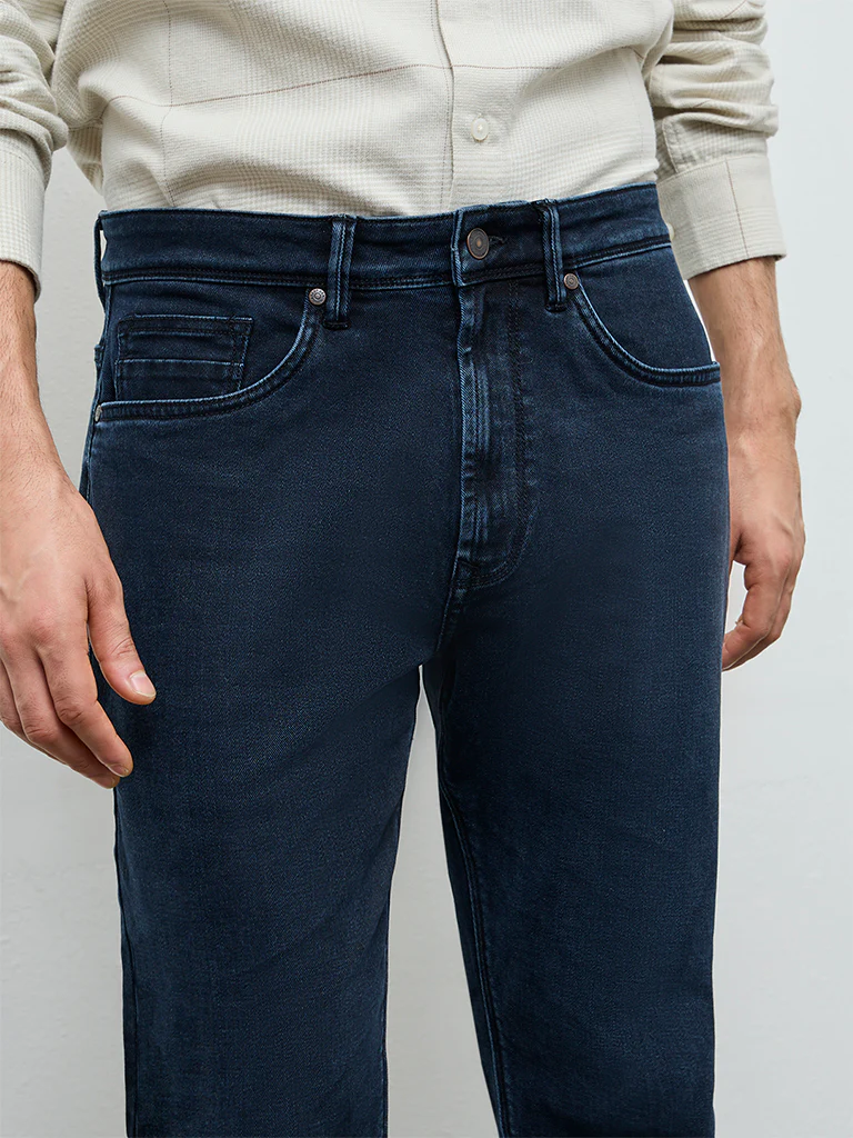 Ascot Blue Relaxed-Fit Mid-Rise Jeans - Image 3