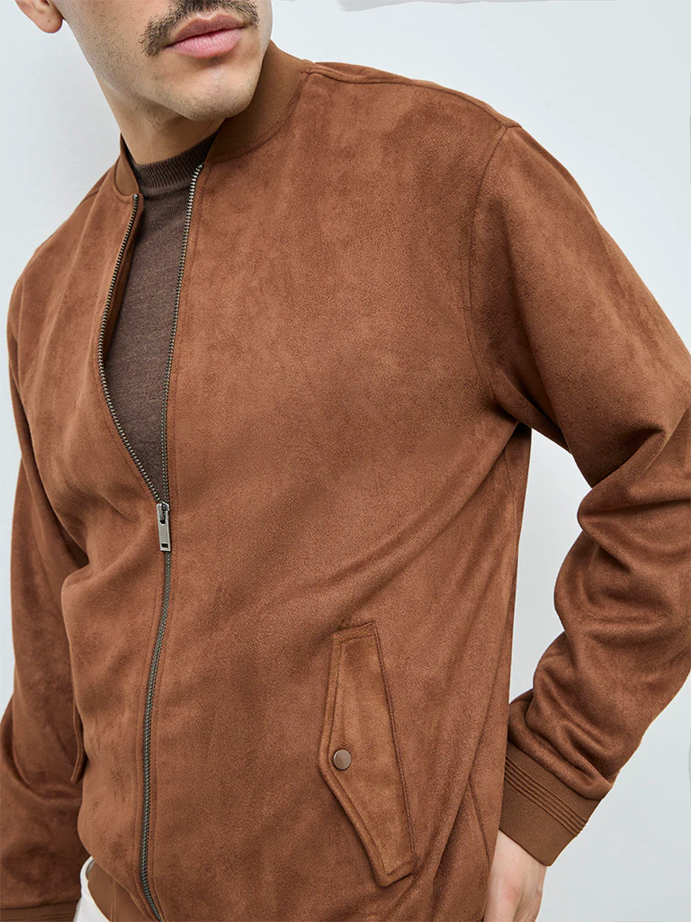 Ascot Brown Relaxed-Fit Suede Jacket - Image 4