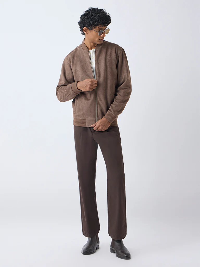 Ascot Brown Relaxed-Fit Suede Jacket - Image 3