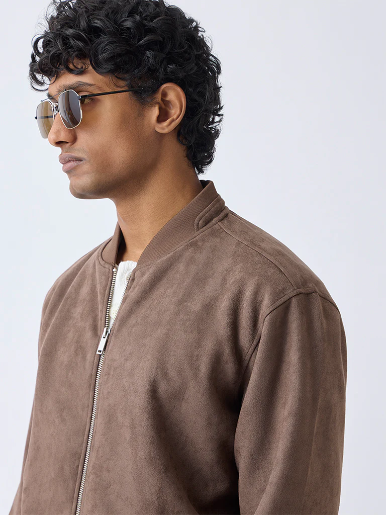 Ascot Brown Relaxed-Fit Suede Jacket - Image 4