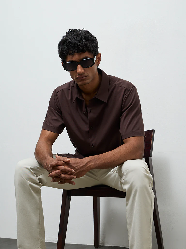 Ascot Dark Brown Relaxed Fit Shirt