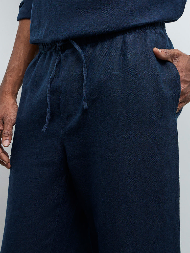 Ascot Indigo Relaxed-Fit Mid-Rise Linen Chinos - Image 4