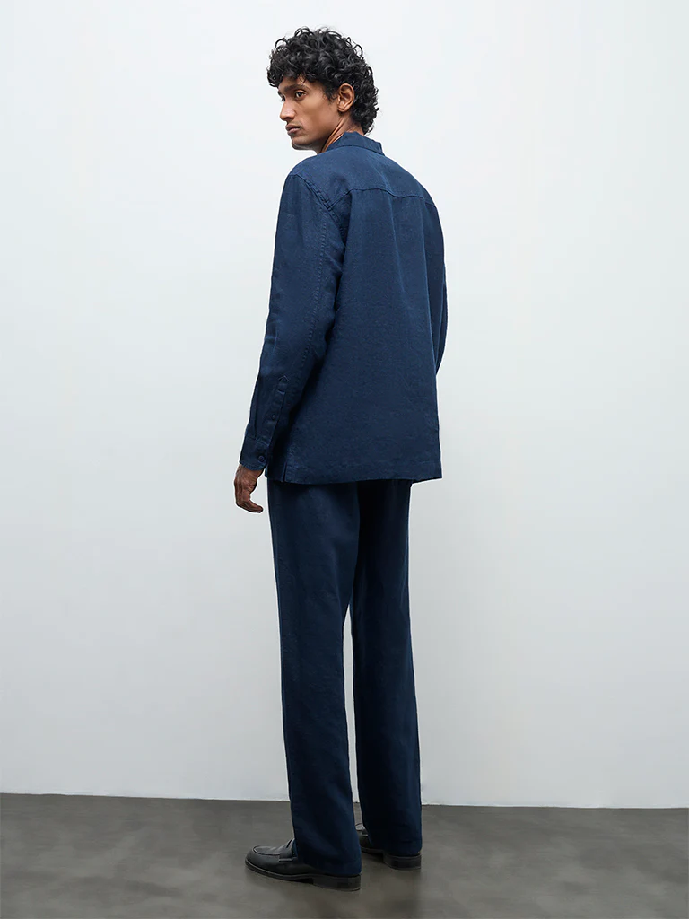 Ascot Indigo Relaxed-Fit Mid-Rise Linen Chinos - Image 5