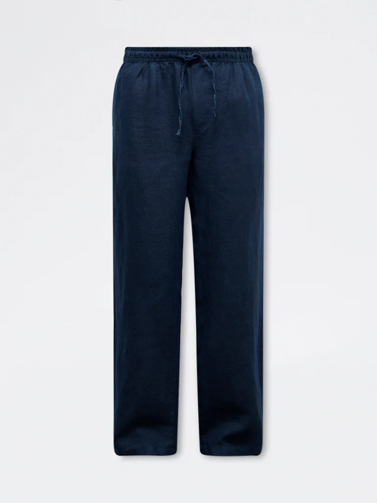 Ascot Indigo Relaxed-Fit Mid-Rise Linen Chinos - Image 6