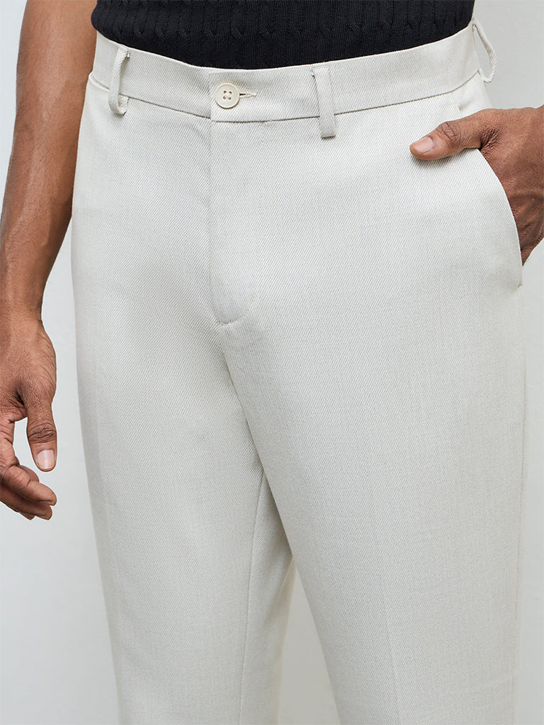 Ascot Light Beige Relaxed-Fit Mid-Rise Chinos - Image 4