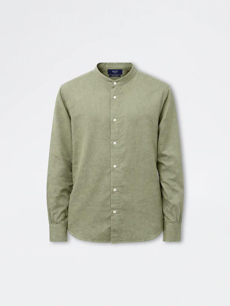 Ascot Light Olive Solid Relaxed-Fit Shirt - Image 5