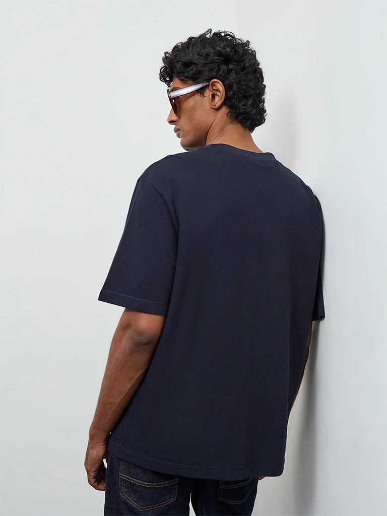 Ascot Navy Relaxed-Fit Cotton T-Shirt - Image 5