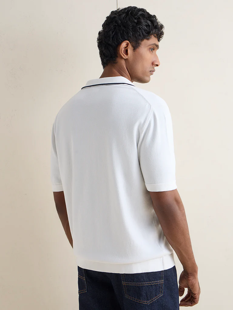 Ascot Off-White Relaxed-Fit Cotton-Blend Shirt - Image 4