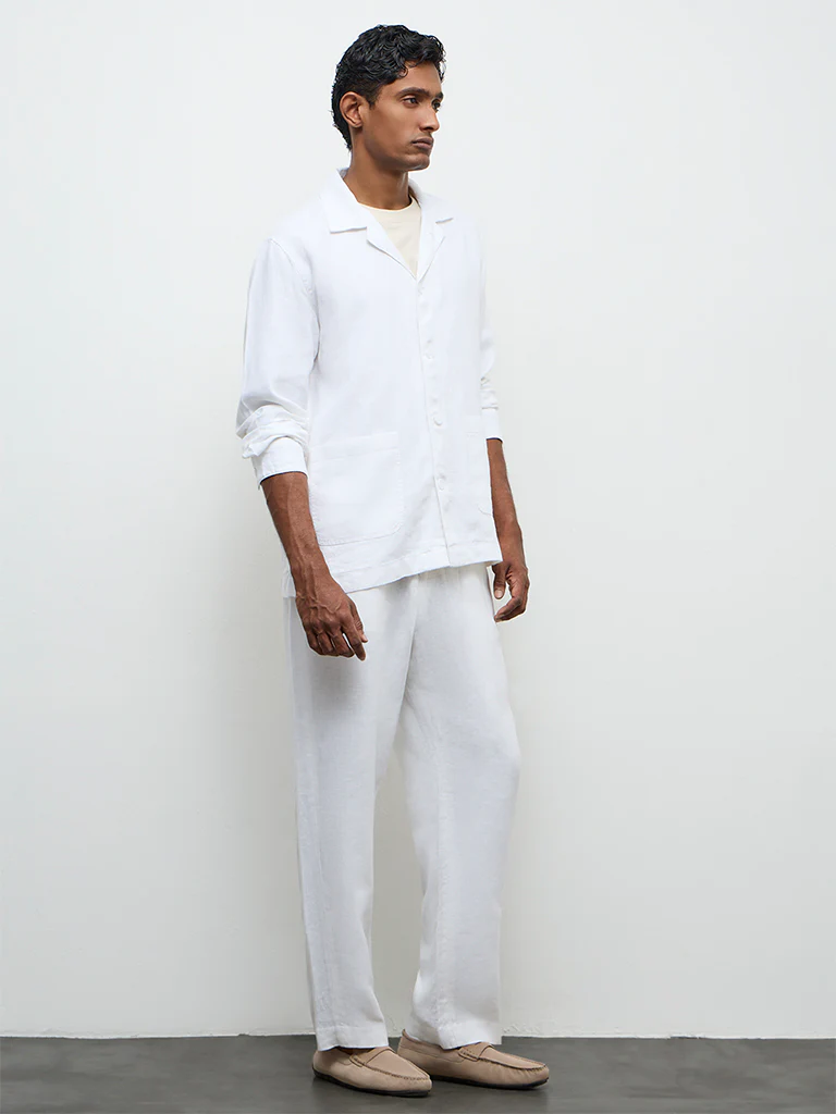 Ascot Off-White Relaxed-Fit Linen Jacket - Image 2