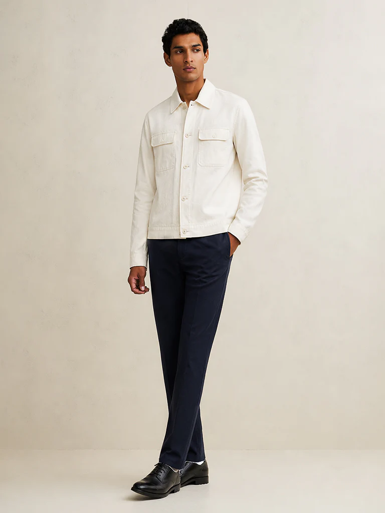 Ascot Off-White Relaxed-Fit Linen Jacket - Image 2