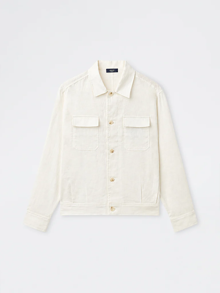 Ascot Off-White Relaxed-Fit Linen Jacket - Image 5