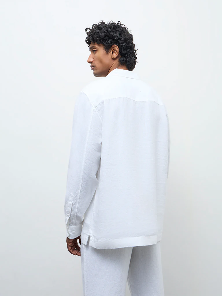 Ascot Off-White Relaxed-Fit Linen Shirt - Image 5