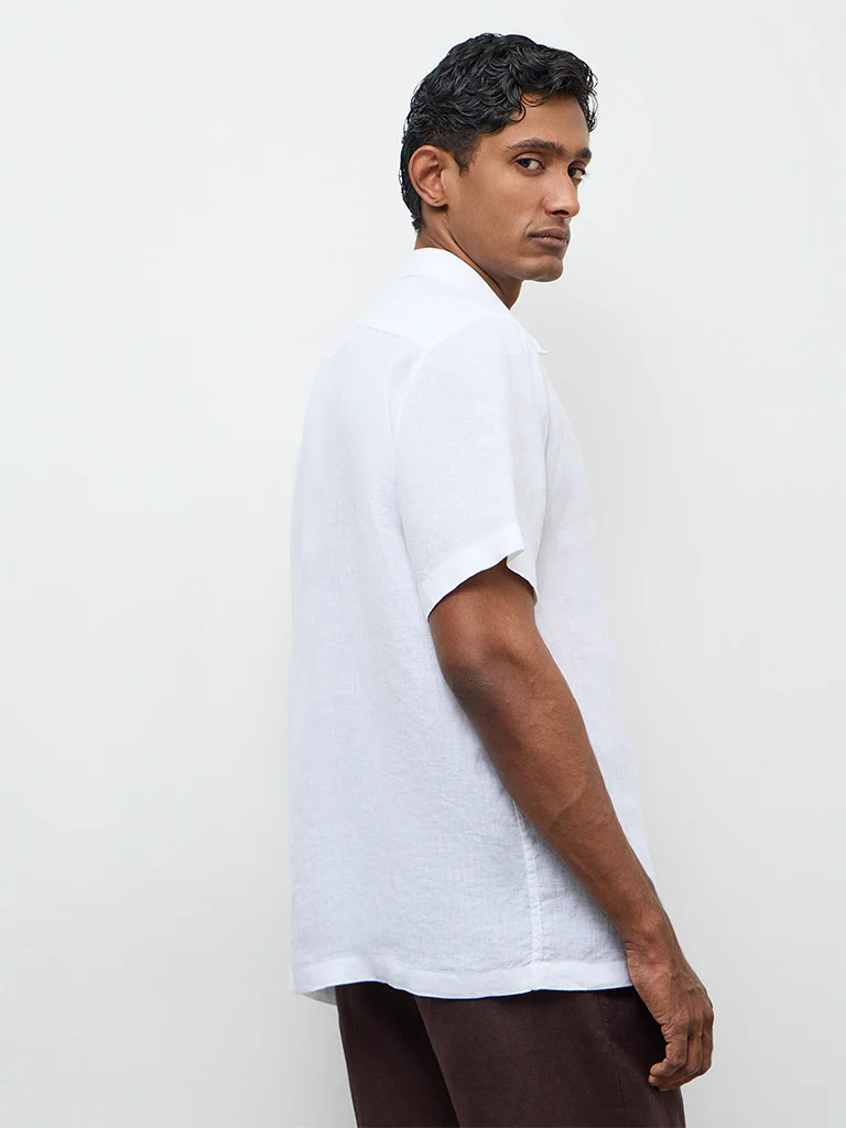 Ascot Off-White Relaxed-Fit Linen Shirt - Image 5