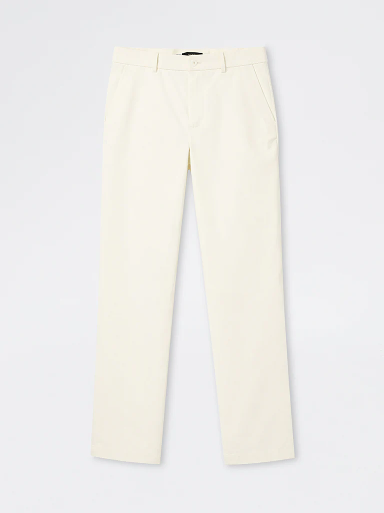 Ascot Off-White Relaxed-Fit Mid-Rise Cotton-Blend Trousers - Image 6