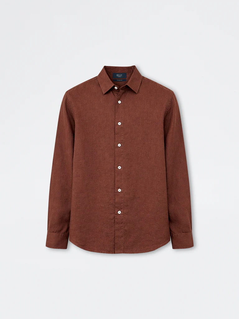 Ascot Rust Relaxed-Fit Linen Shirt - Image 5