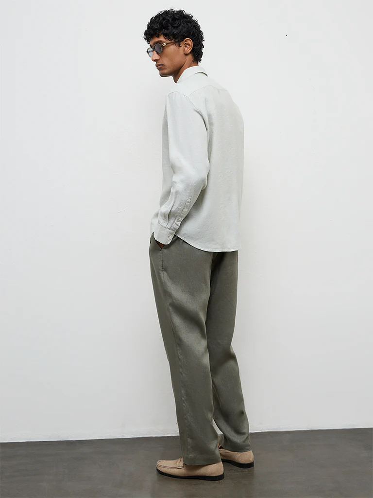 Ascot Sage Relaxed-Fit Linen Shirt - Image 5