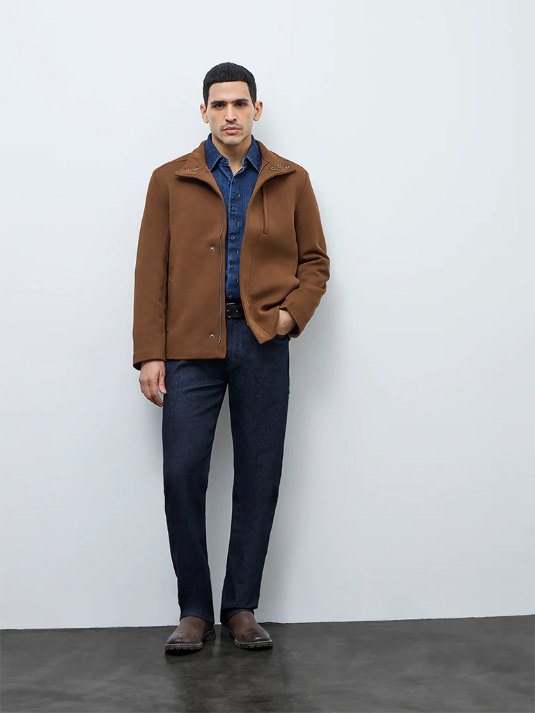 Ascot Tan Solid Relaxed-Fit Jacket - Image 2