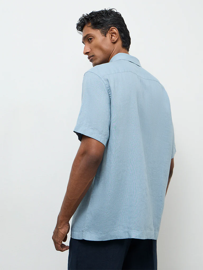 Ascot Teal Relaxed-Fit Linen Shirt - Image 5
