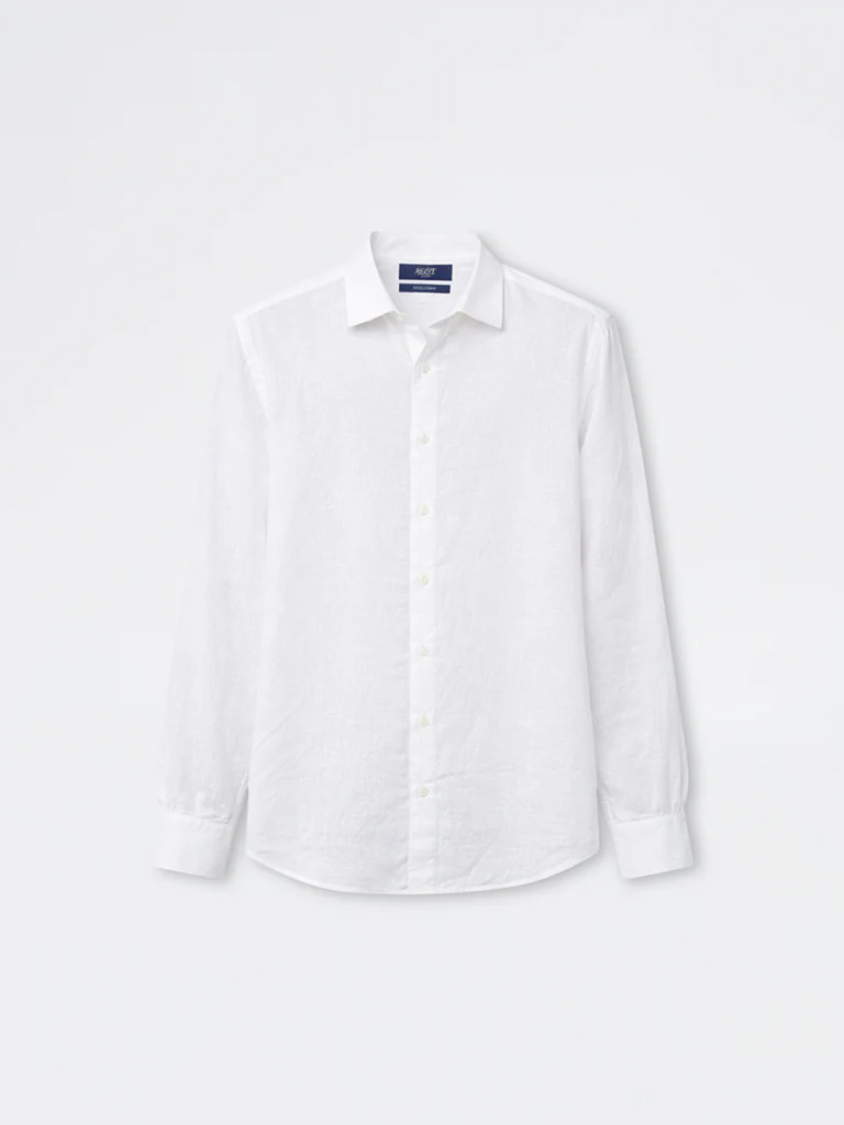 Ascot White Relaxed-Fit Linen Shirt - Image 5
