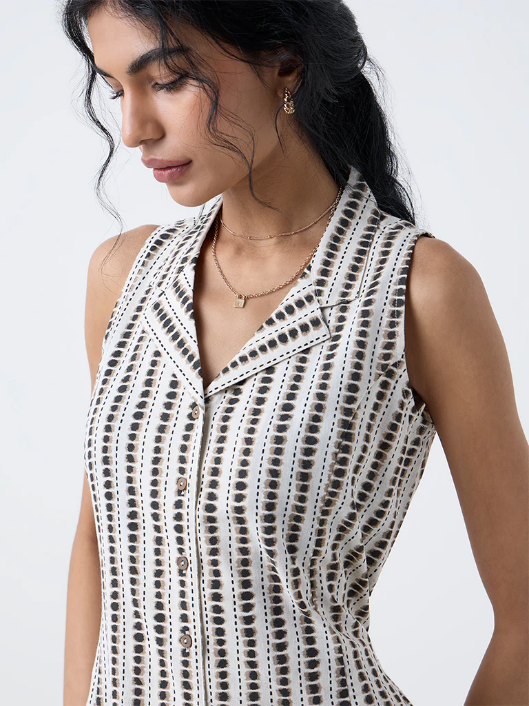 Bombay Paisley Black Cotton-Blend Shirt Dress - Image 3