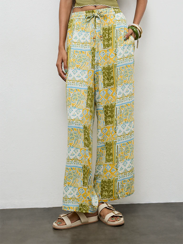 Bombay Paisley Multicolor Printed Palazzos - Image 2