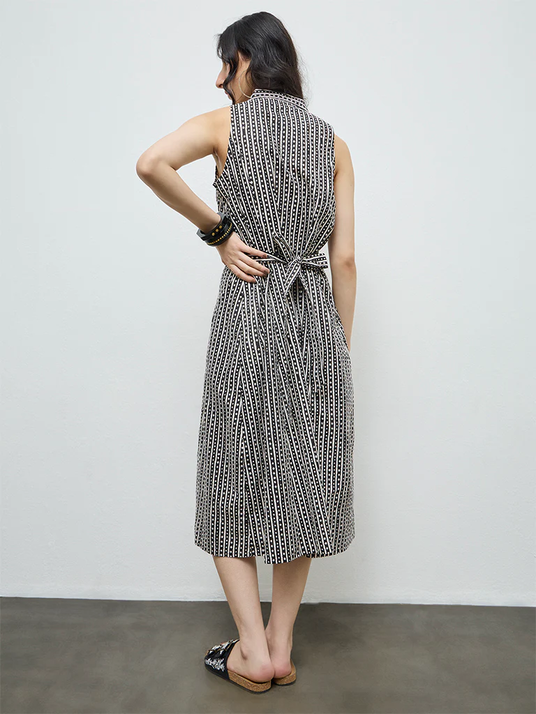 Bombay Paisley Off-White Printed Cotton-Blend Shirt Dress - Image 4
