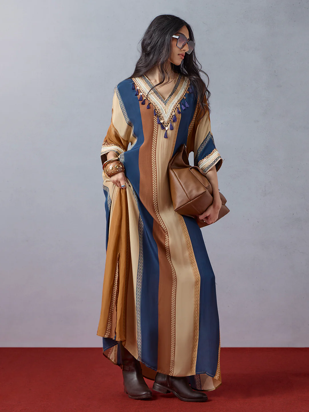 Colourblocked Kaftan - Multicolour - Image 2