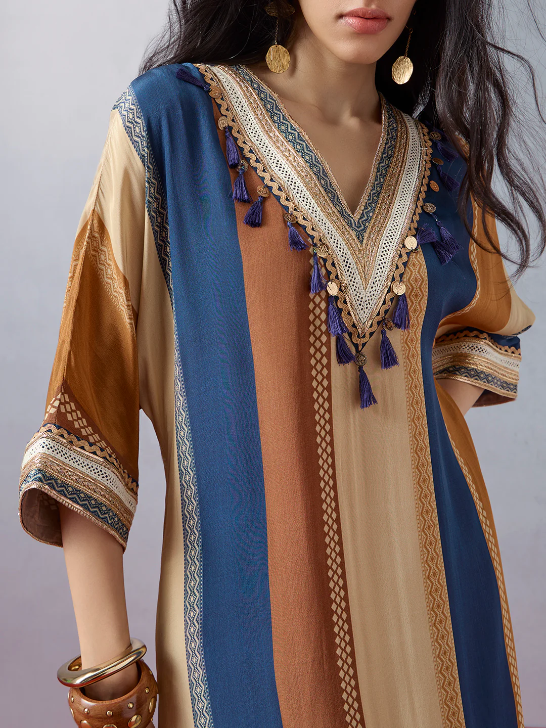 Colourblocked Kaftan - Multicolour - Image 4