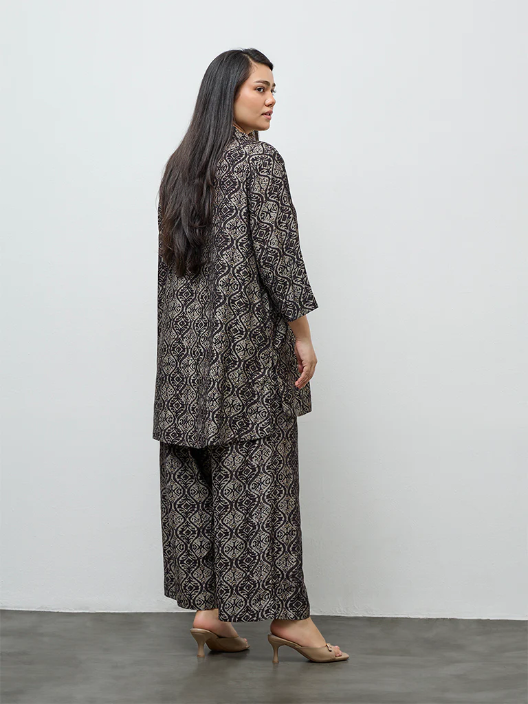 Diza Black Argyle Printed Tunic - Image 4