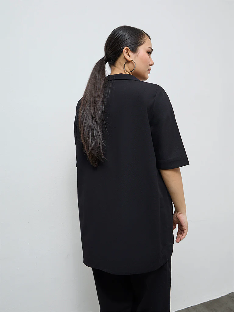 Diza Black Foliage Embroidered Tunic - Image 4