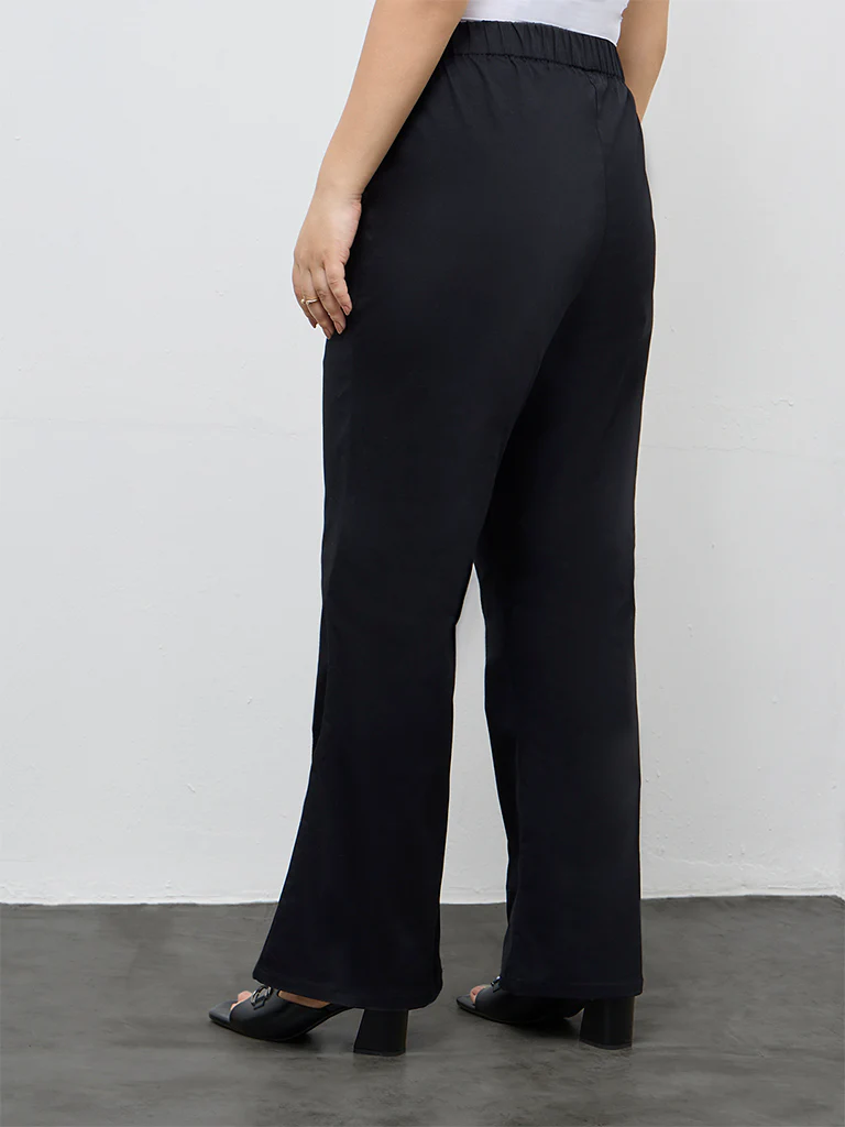 Diza Black Pipeline-Detailed Cotton-Blend Pants - Image 4