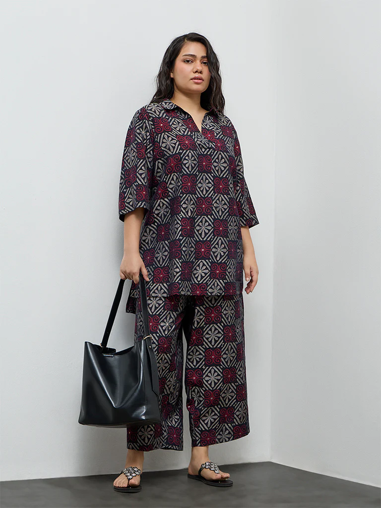 Diza Black Printed High-Low Tunic - Image 2