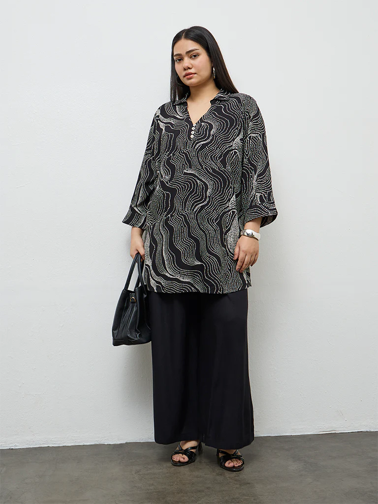 Diza Black Printed Tunic